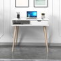 Hanah Home Mesa de Estudio con Estantes en Blanco y Madera